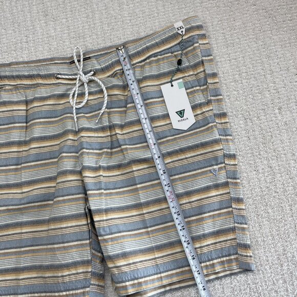 NWT Vissla Board Shorts Men XXL Mixer 17.5 Striped Blue Elastic Waist Beach Surf - Picture 10 of 12